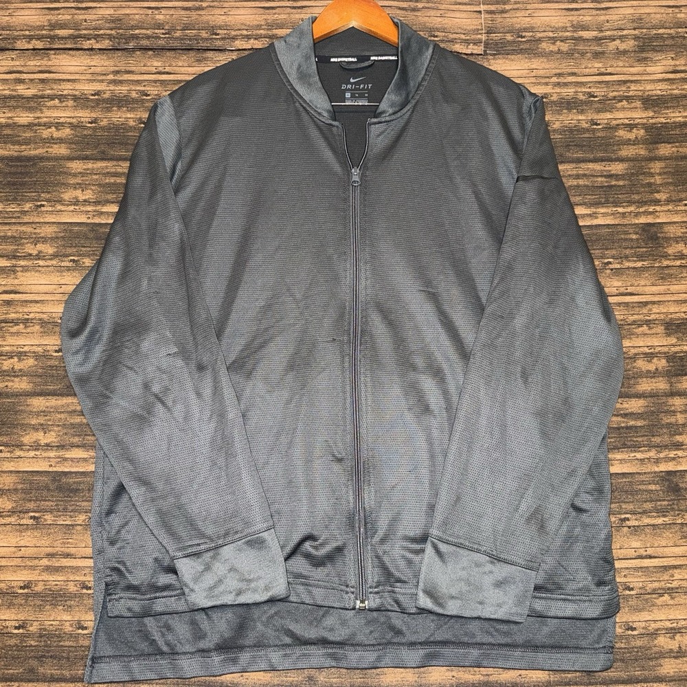 Nike Basketball Full Zip Jacket Dri Fit Size XL Grey Style 856573-060